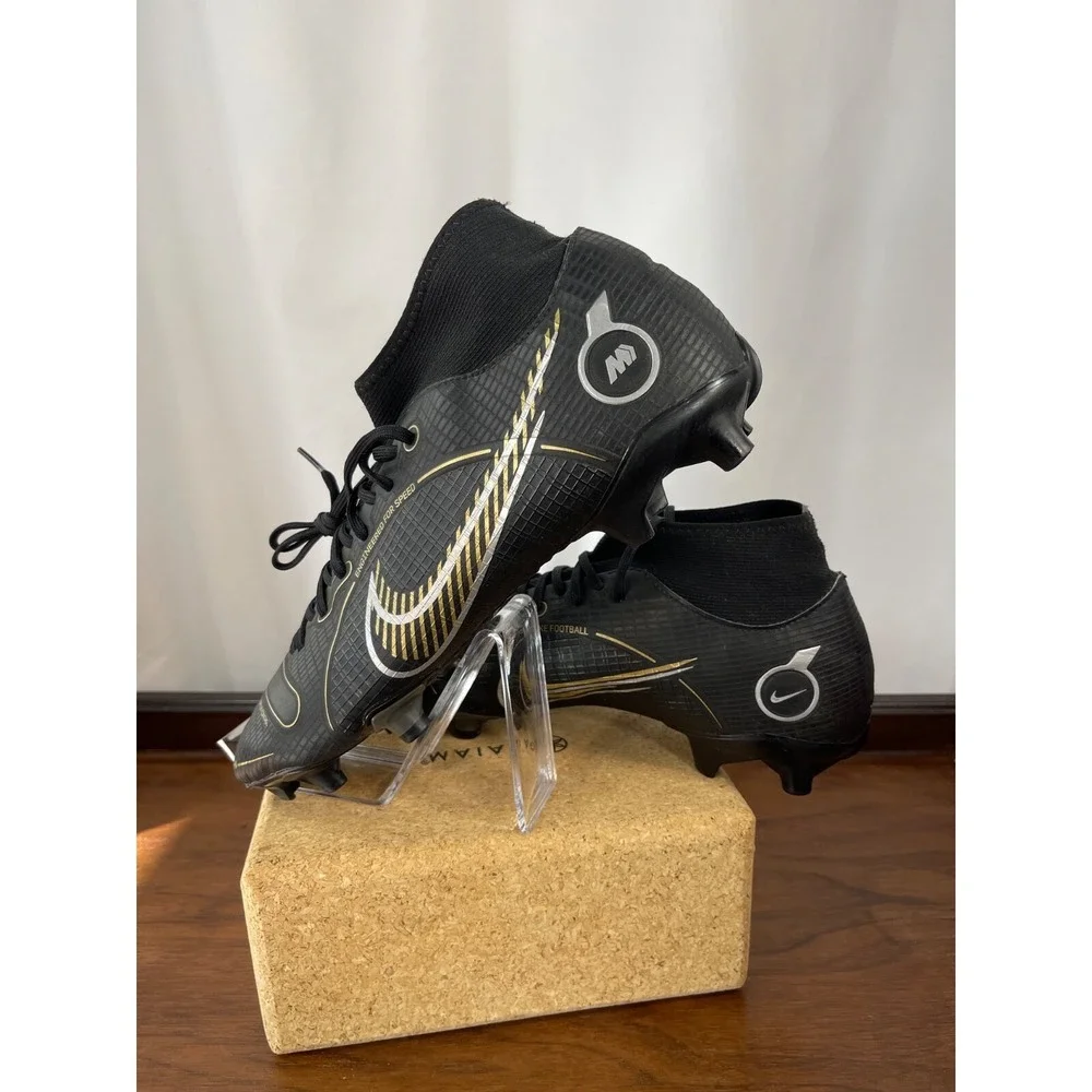 Nike Men's Size 11 Mercurial Superfly 8 FG  Cleats Black Gold DJ2873-007